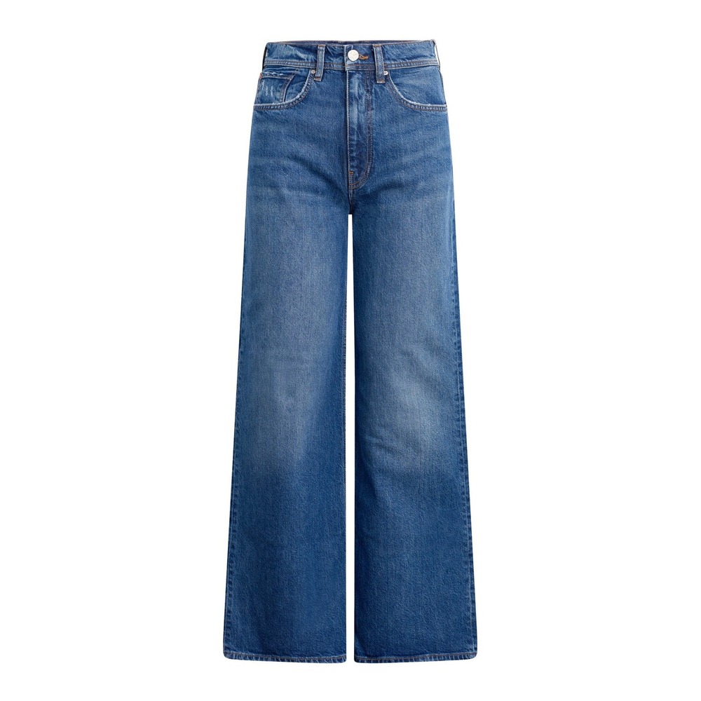Hudson Jeans Brooke Wide Leg Blue Denim Flap Pocket Jeans Size 27